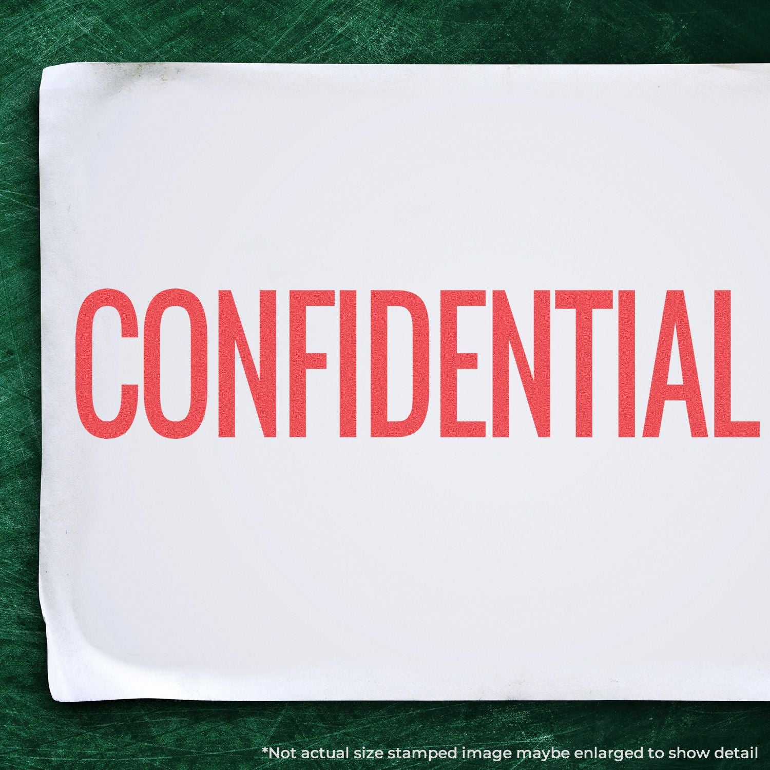 In Use Photo of Jumbo Bold Red Confidential Xstamper Stamp