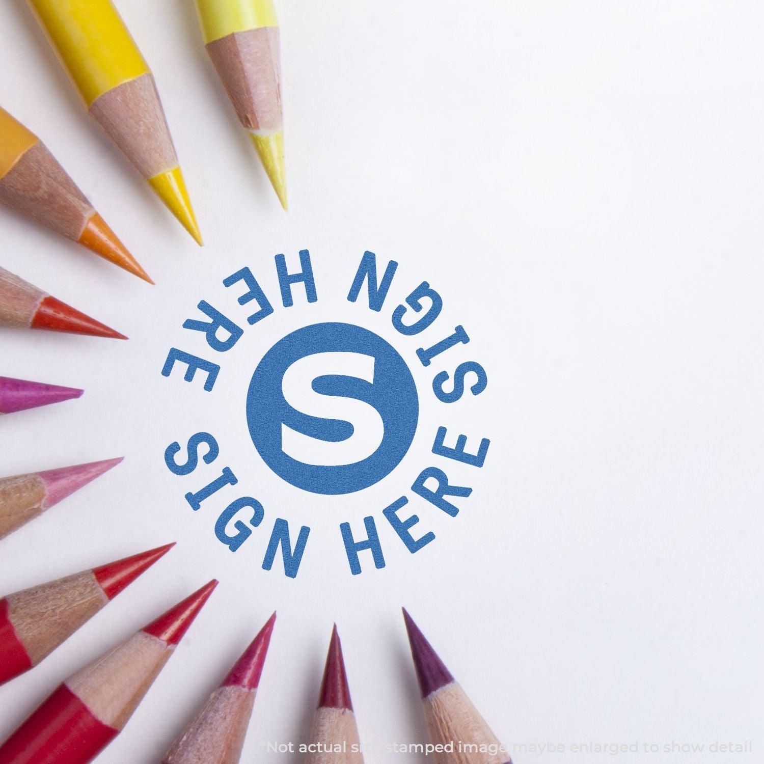 Round Sign Here Xstamper Stamp In Use