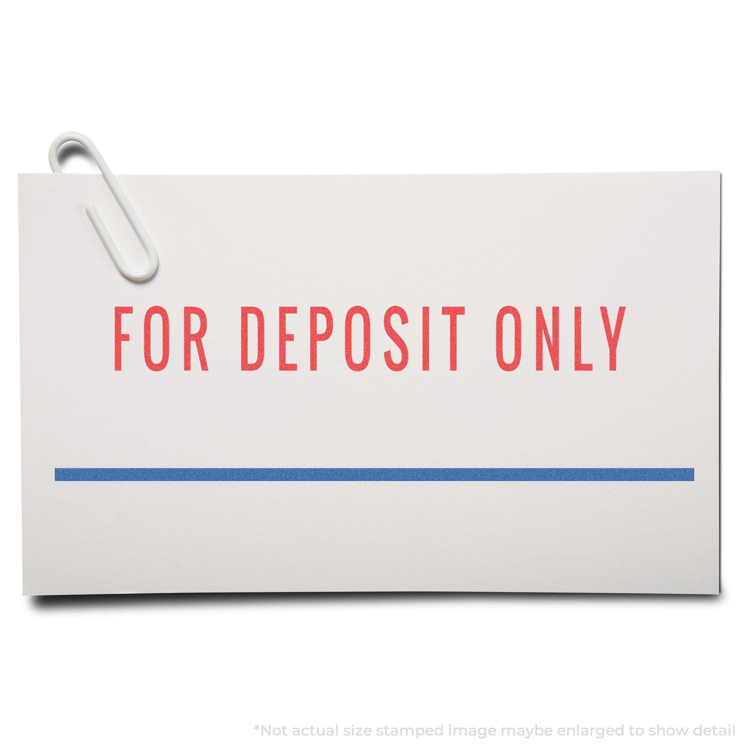 In Use Photo of Two-color For Deposit Only Xstamper Stamp