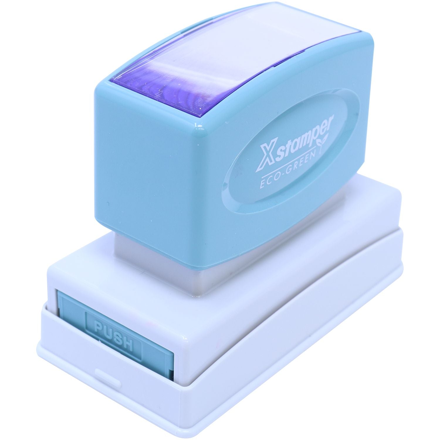 Xformer Eco.Green push dispenser device, blue and white compact unit for controlling and dispensing eco-friendly solutions
