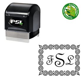  PSI Pre-Inked Amaze Initial Stamper, Rubber Letter Stamp  Custom, Monogram Rubber Stamp Custom, Square Design, Imprint Size 1-5/8, 5  Ink Color Choices, Easy to Use : Office Products